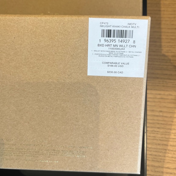 NWT Coach Outlet Boxed Mini Wallet On A Chain In Signature Canvas Heart … - Picture 7 of 8